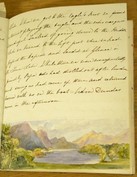 Illustrated page from the diary of Emily Wood, 1856-1857